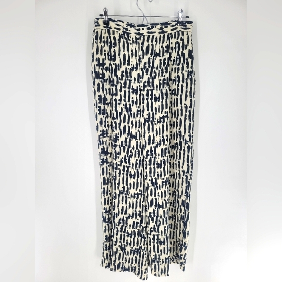 Vince Camuto Black & White Pattern Flowy Pants Wide Legs Size M - Picture 1 of 7